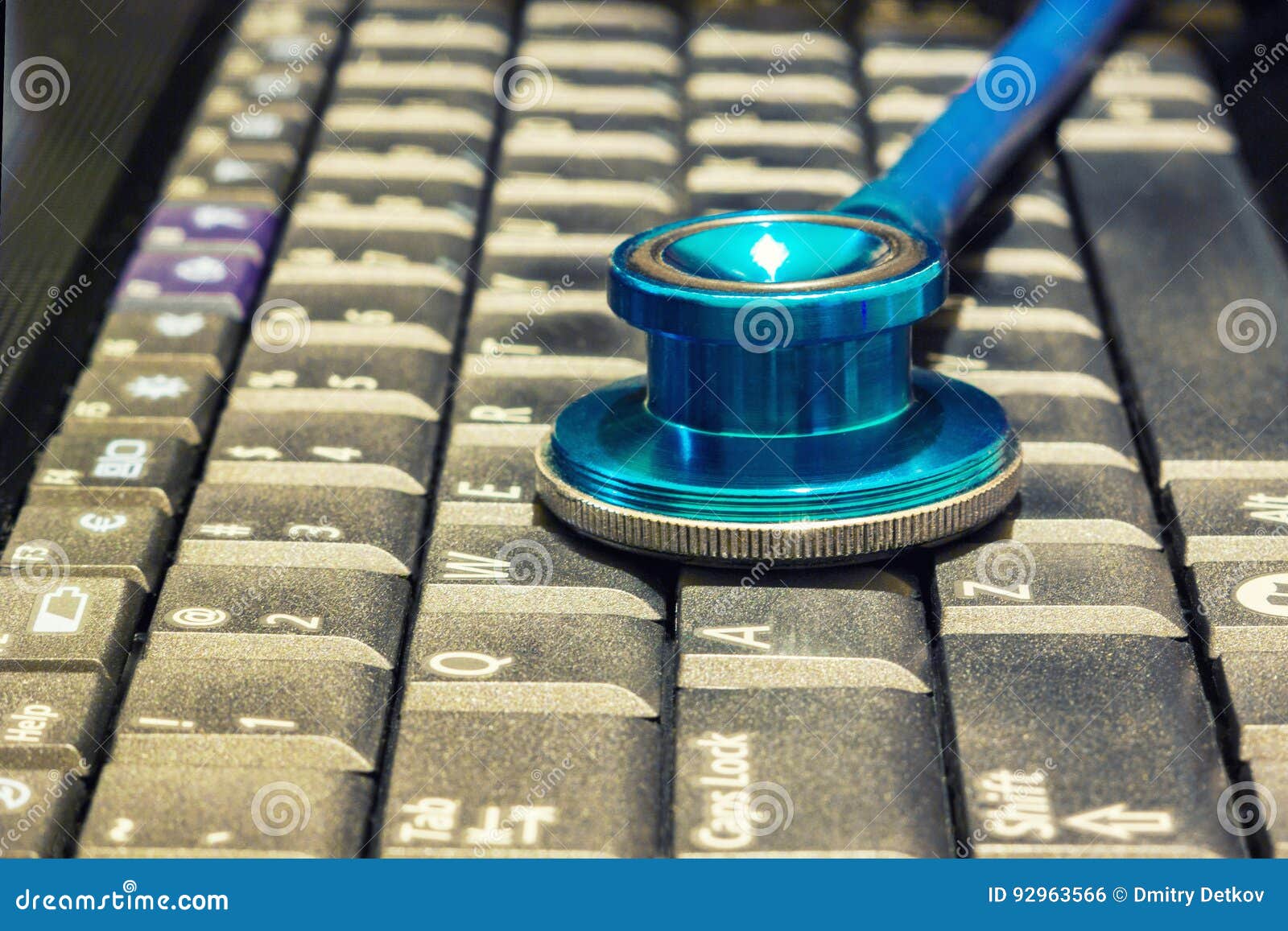 Stethoscope on the Keyboard Stock Photo Image of phonendoscope