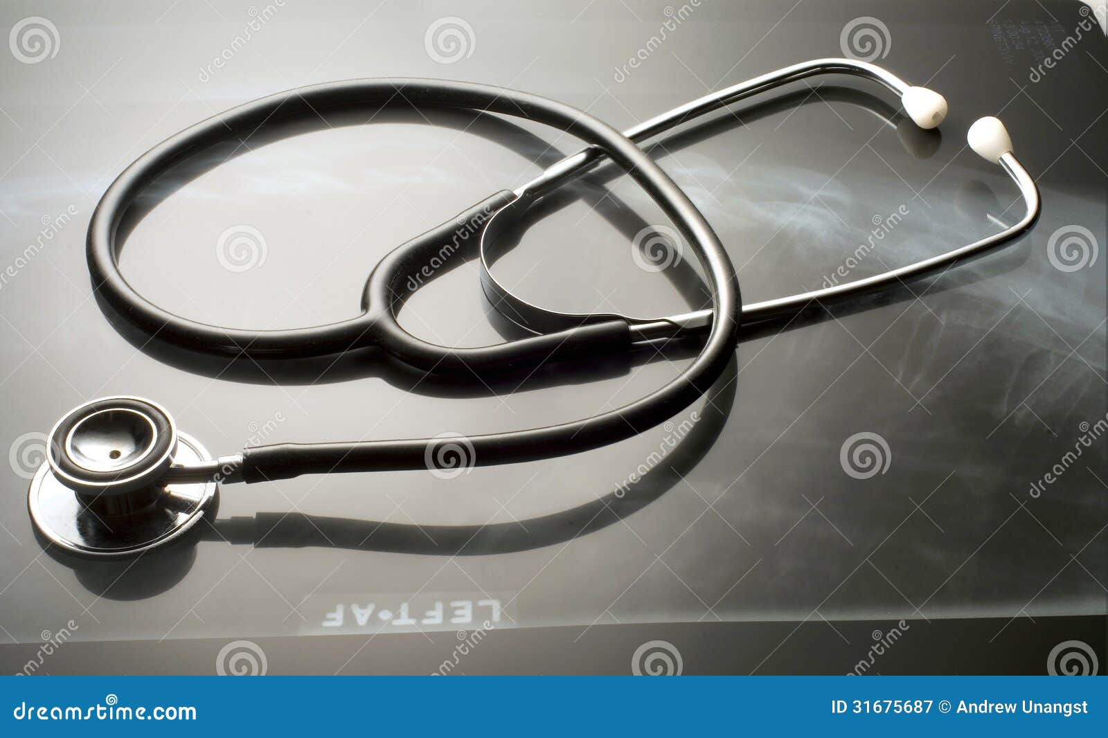 Stethoscope on light box stock image. Image of close 31675687