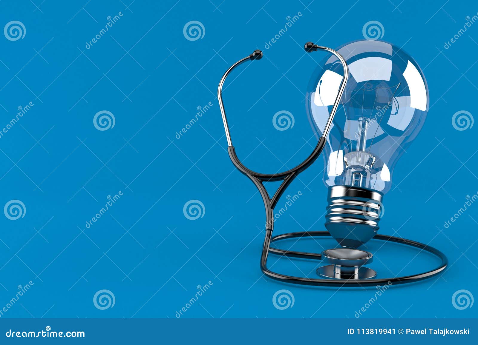 Stethoscope with Light Bulb Stock Illustration Illustration of energy