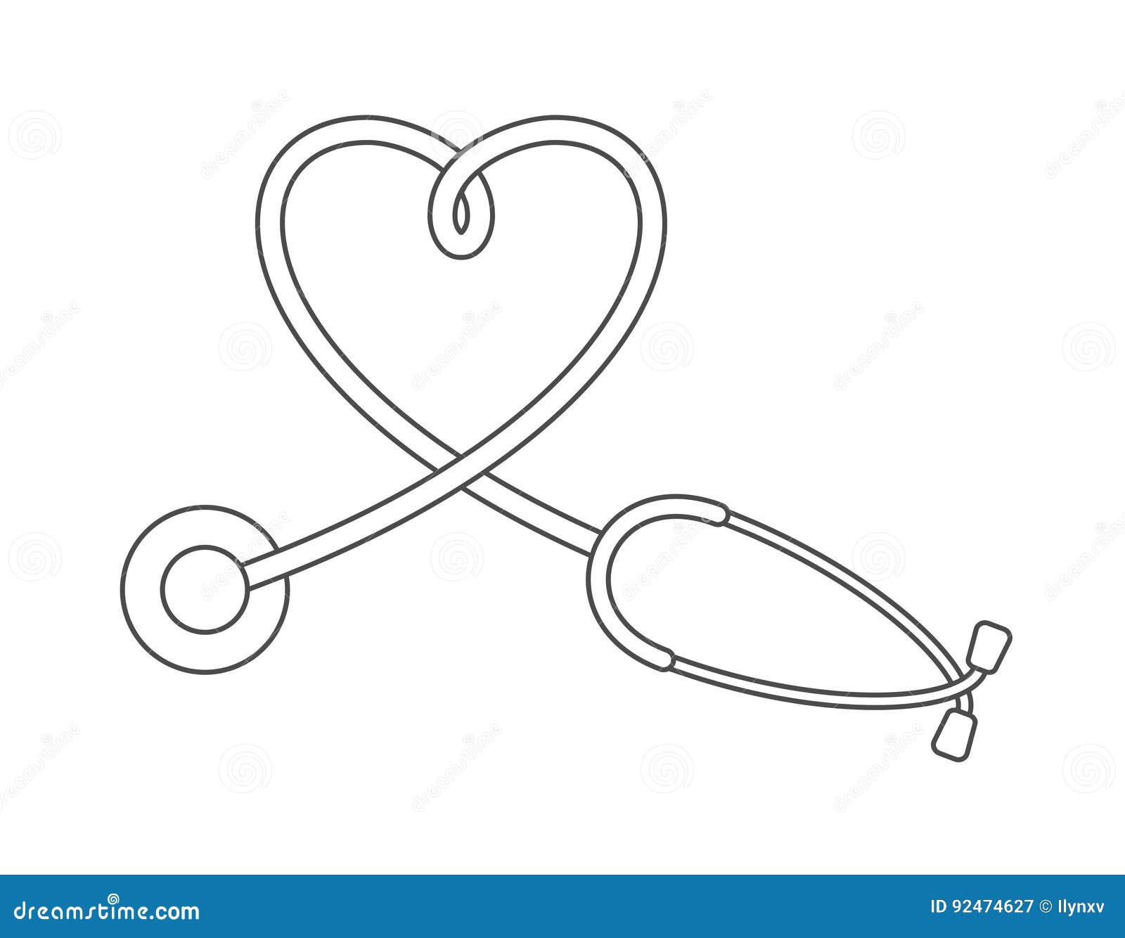 Stethoscope line icon stock vector. Illustration of
