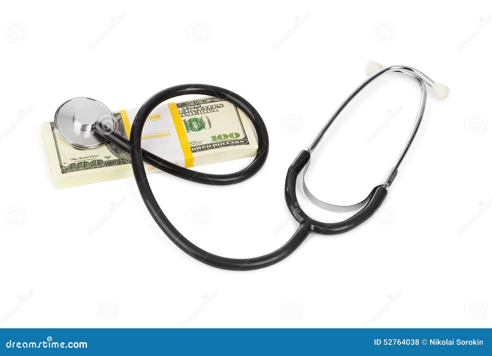 Stethoscope and money stock photo. Image of bill, concept 52764038