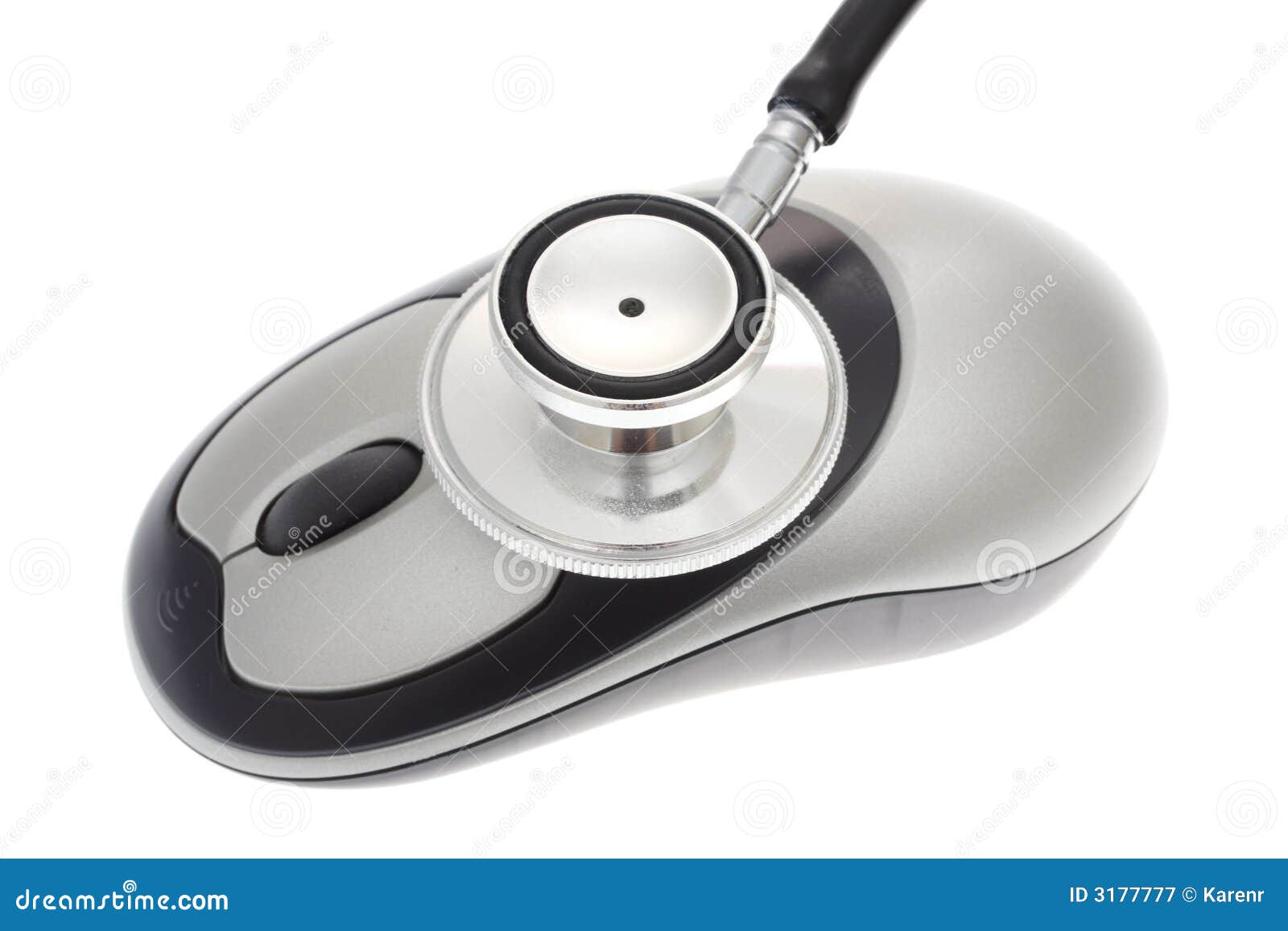 Stethoscope with a mouse stock image. Image of online 3177777