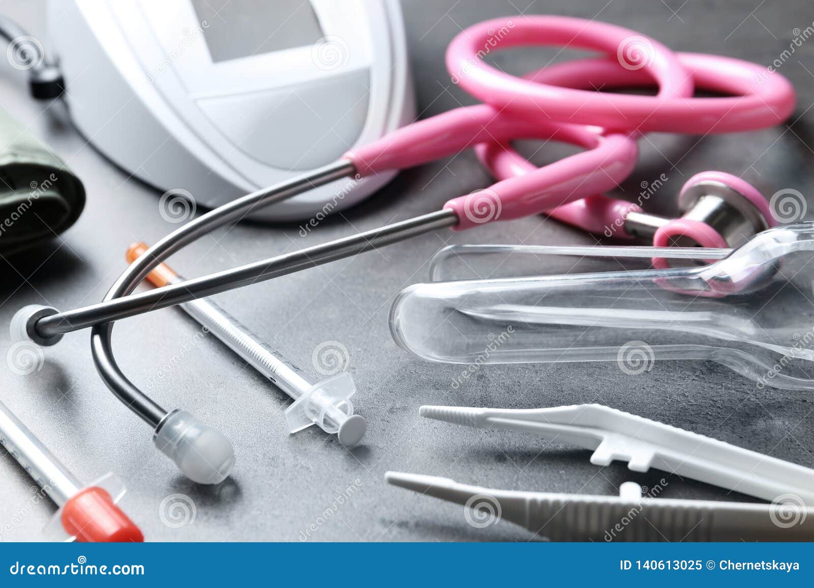 Stethoscope and Other Medical Objects Stock Image Image of