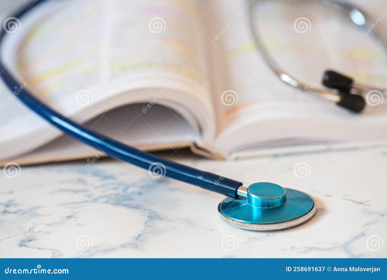 Stethoscope on the Pages of a Text Book Stock Image Image of pulse