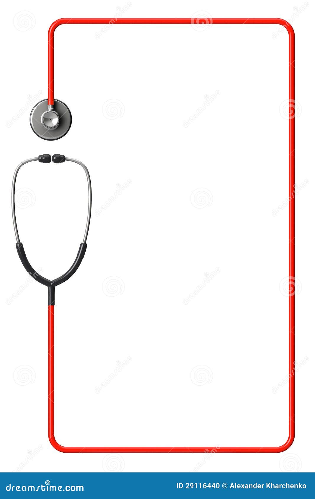 stethoscope in red as frame