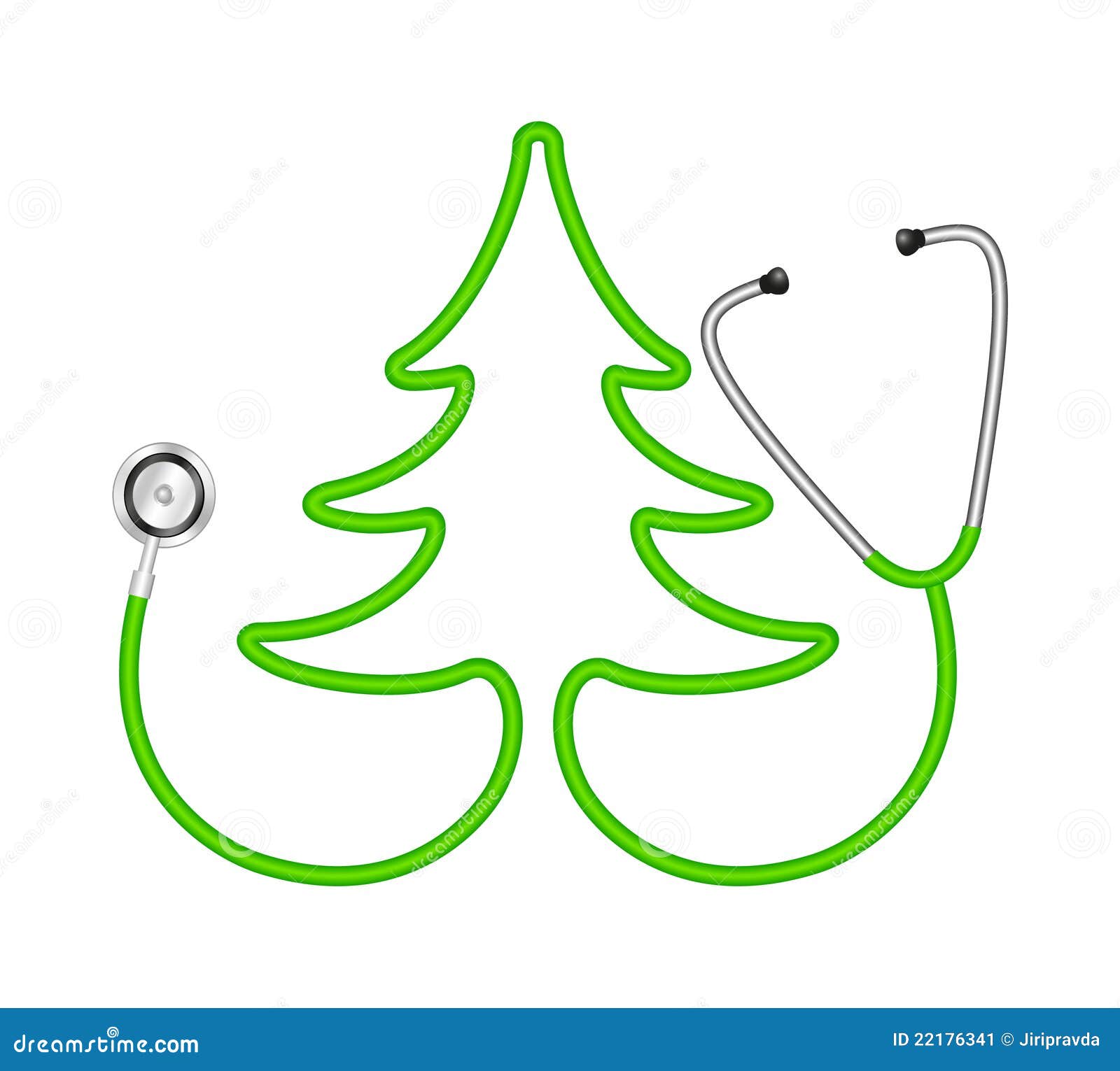 Stethoscope in Shape of Tree Stock Vector Illustration of christmas