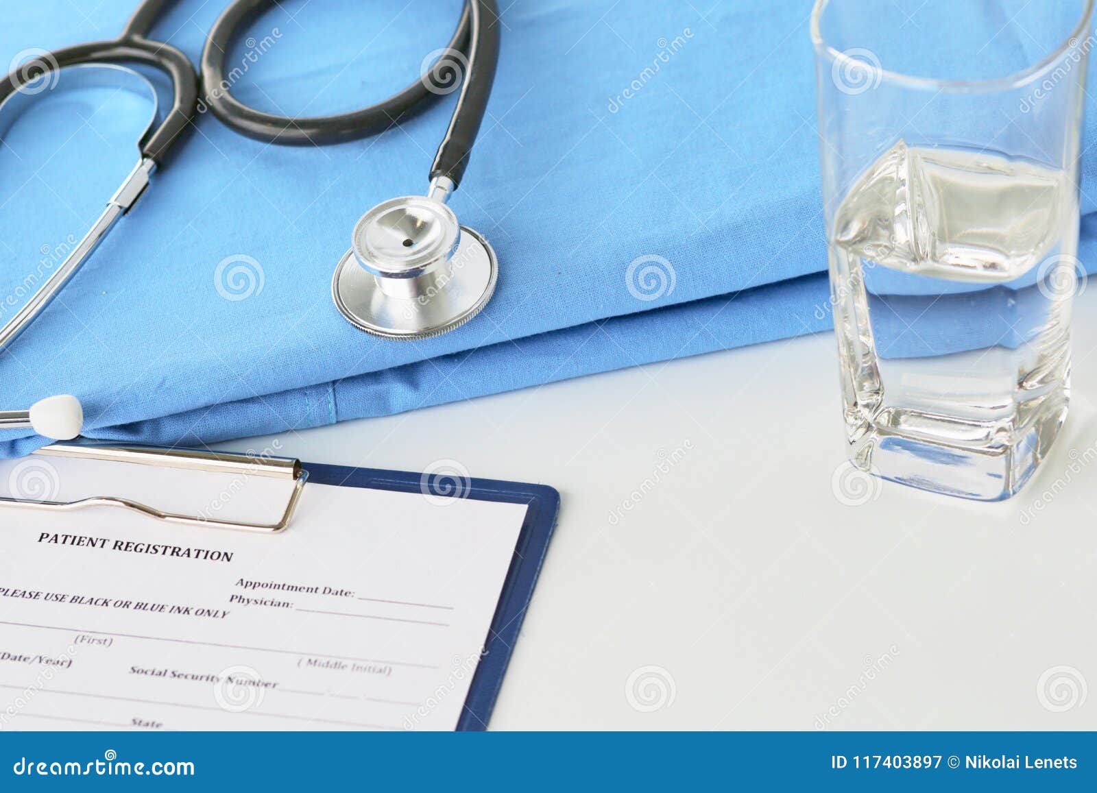 Stethoscope on a Table with Medical Uniform Stock Image Image of diagnostic, healthcare 117403897