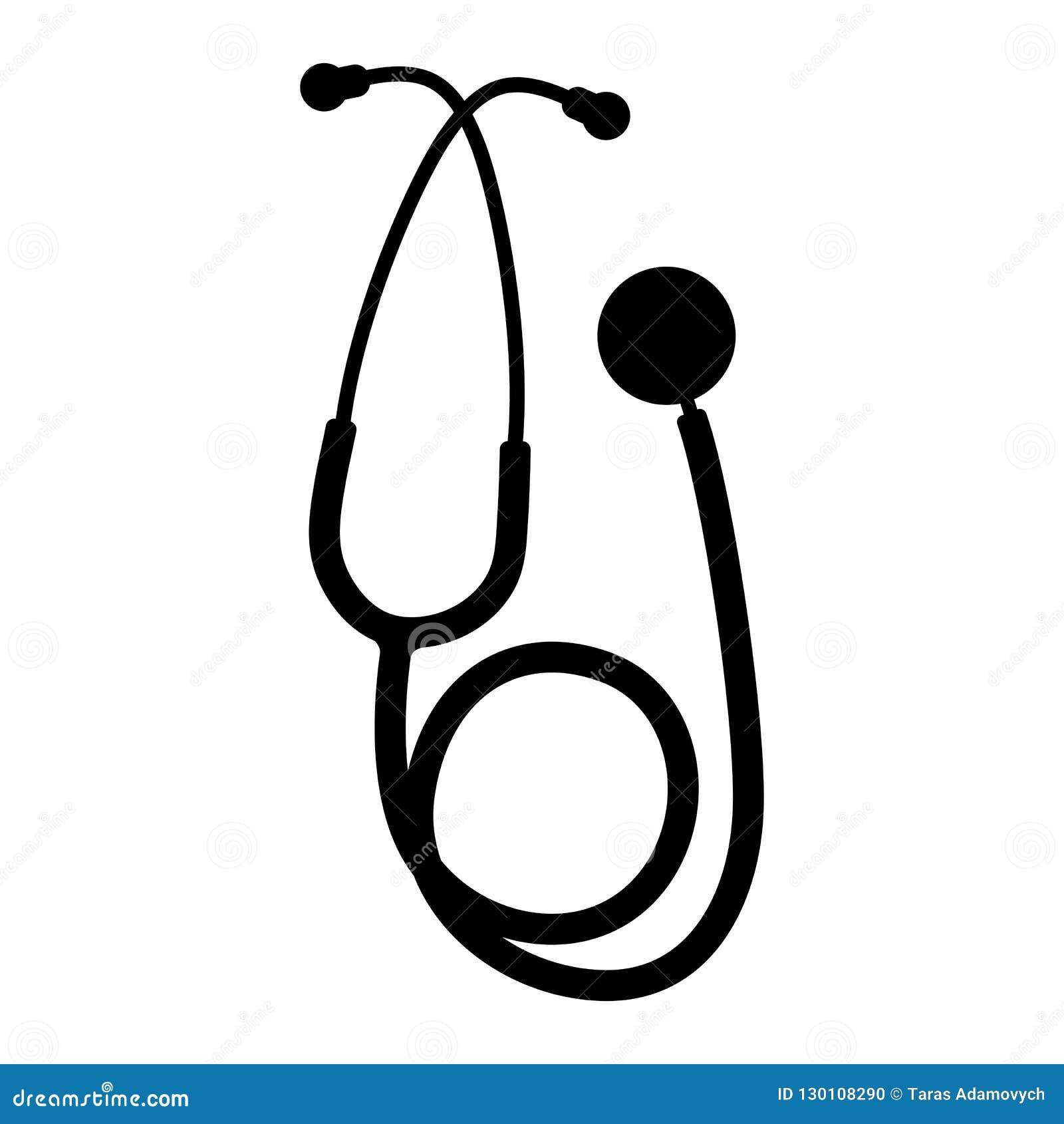 Download Stethoscope Vector Illustration Black Silhouette Profile ...