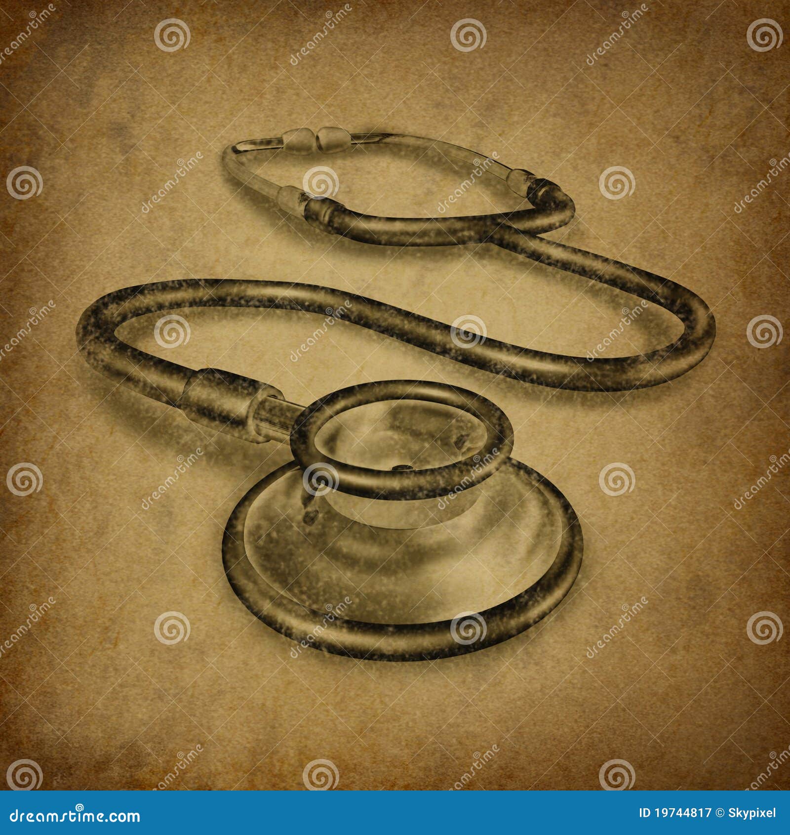Stethoscope vintage grunge stock illustration. Illustration of tool