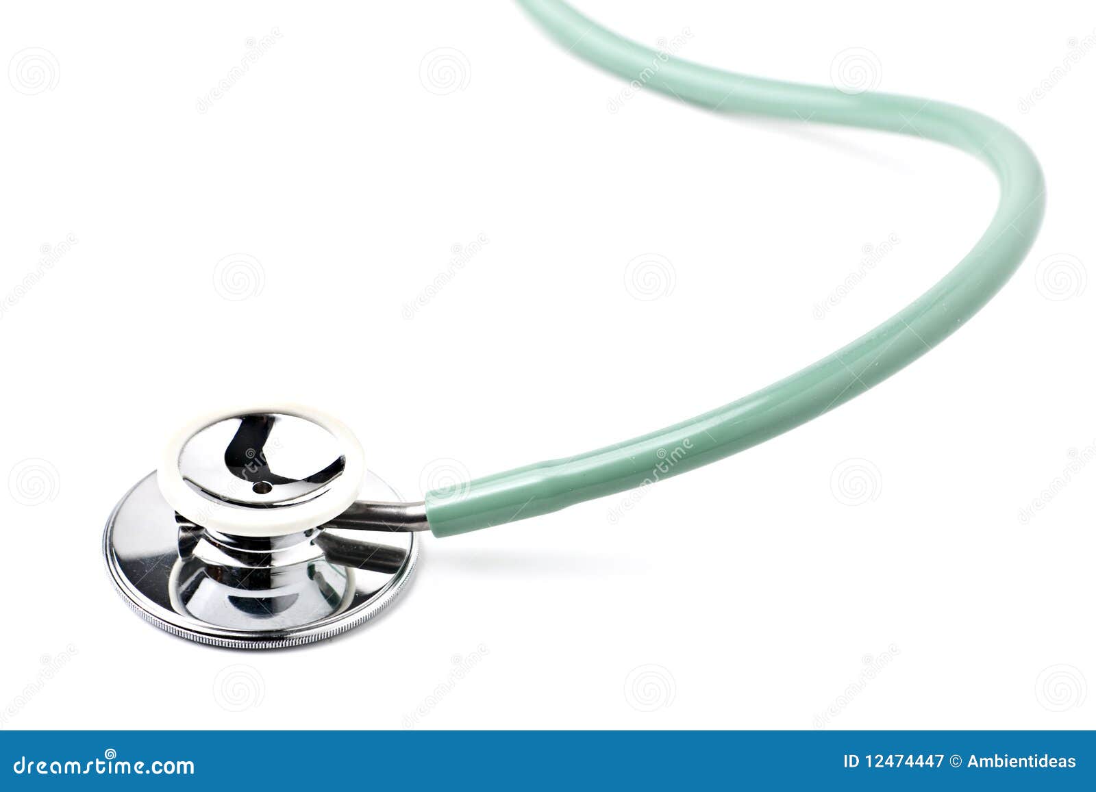 Stethoscope on White Background Close Up Stock Image Image of silver