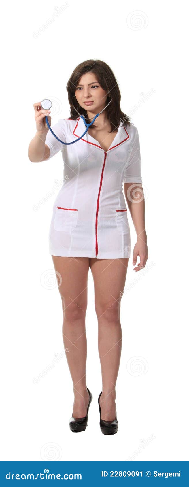 Infermiera Con Lo Stetoscopio Fotografia Stock - Immagine Di Clinica