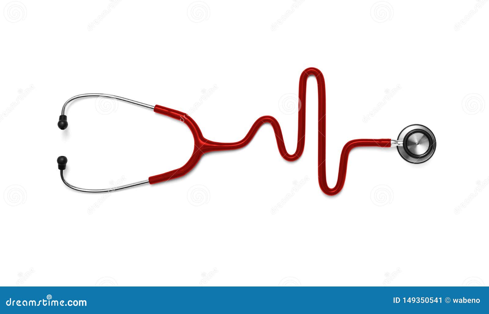 Stetoscopio sotto forma di un battimento di cuore su un EKG