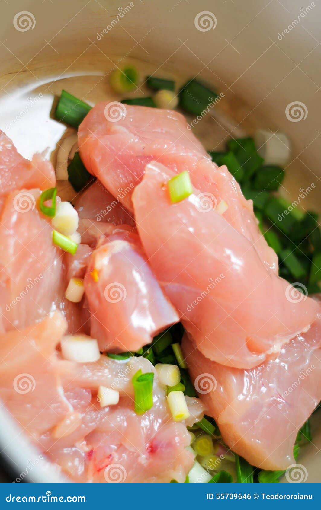 Stew with Chicken Meat and Greens Stock Photo Image of domestic