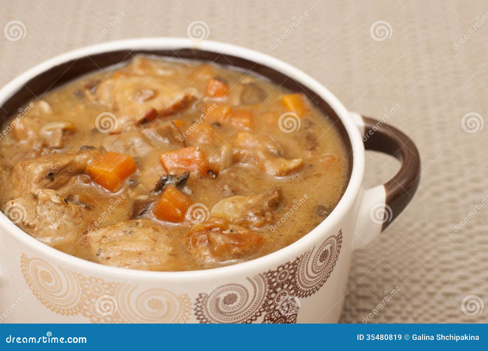 Stew with dried mushrooms stock image. Image of prepared 35480819