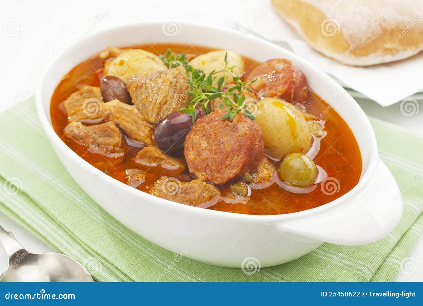 Stew Spanish Pork and Chorizo Casserole Stock Photo Image of spanish