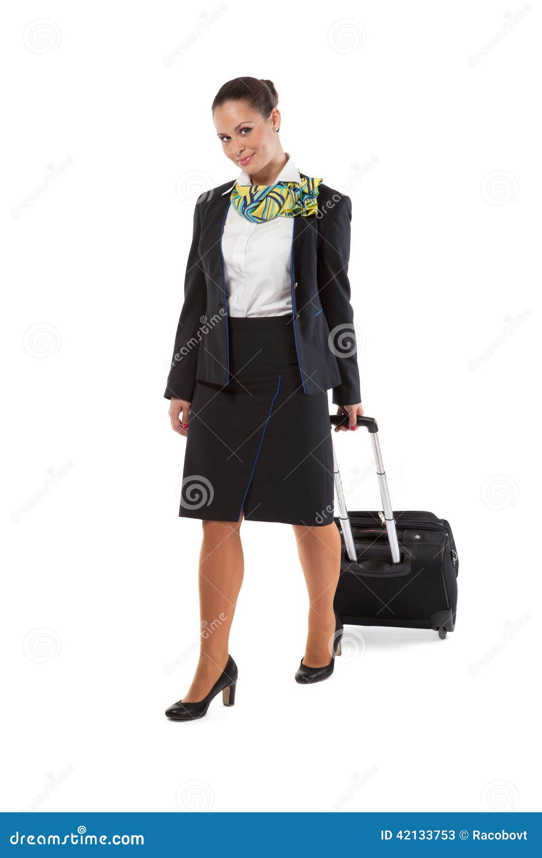 Stewardess with Luggage Bags Stock Image Image of hostess, transport