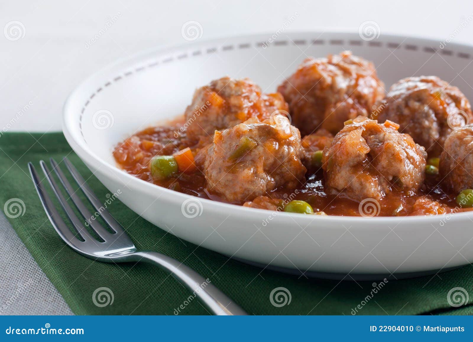 Stewed Meatballs with Peas, Tomato and Onion Stock Photo Image of