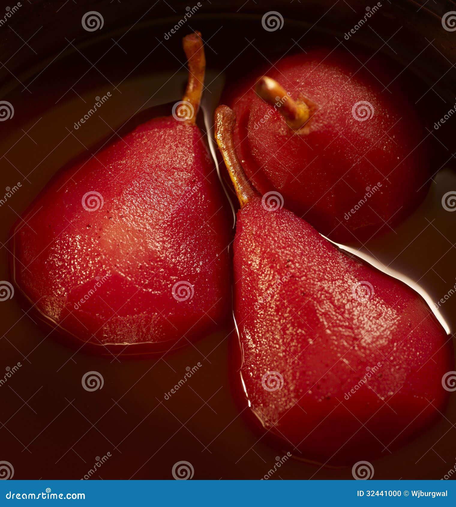 Stewed pears in red wine stock photo. Image of plate 32441000