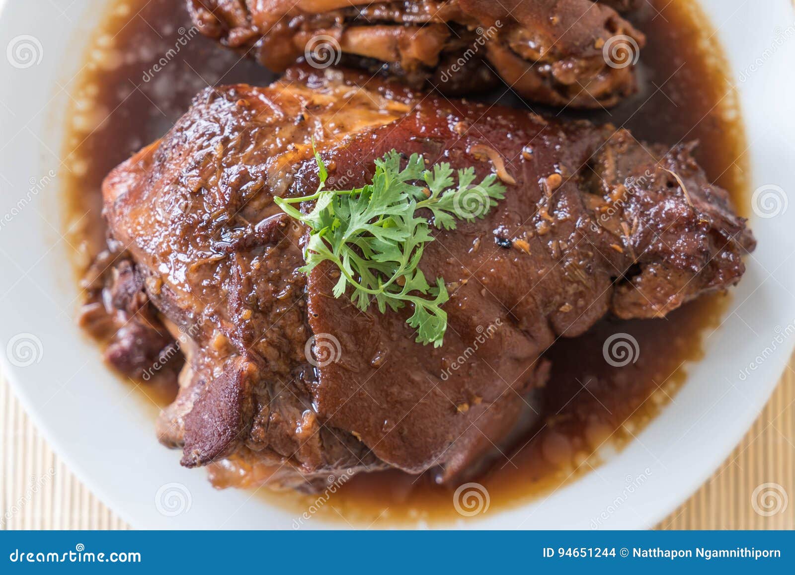 Stewed Pork Leg in Gravy Soup Stock Photo Image of cucumber, dish 94651244