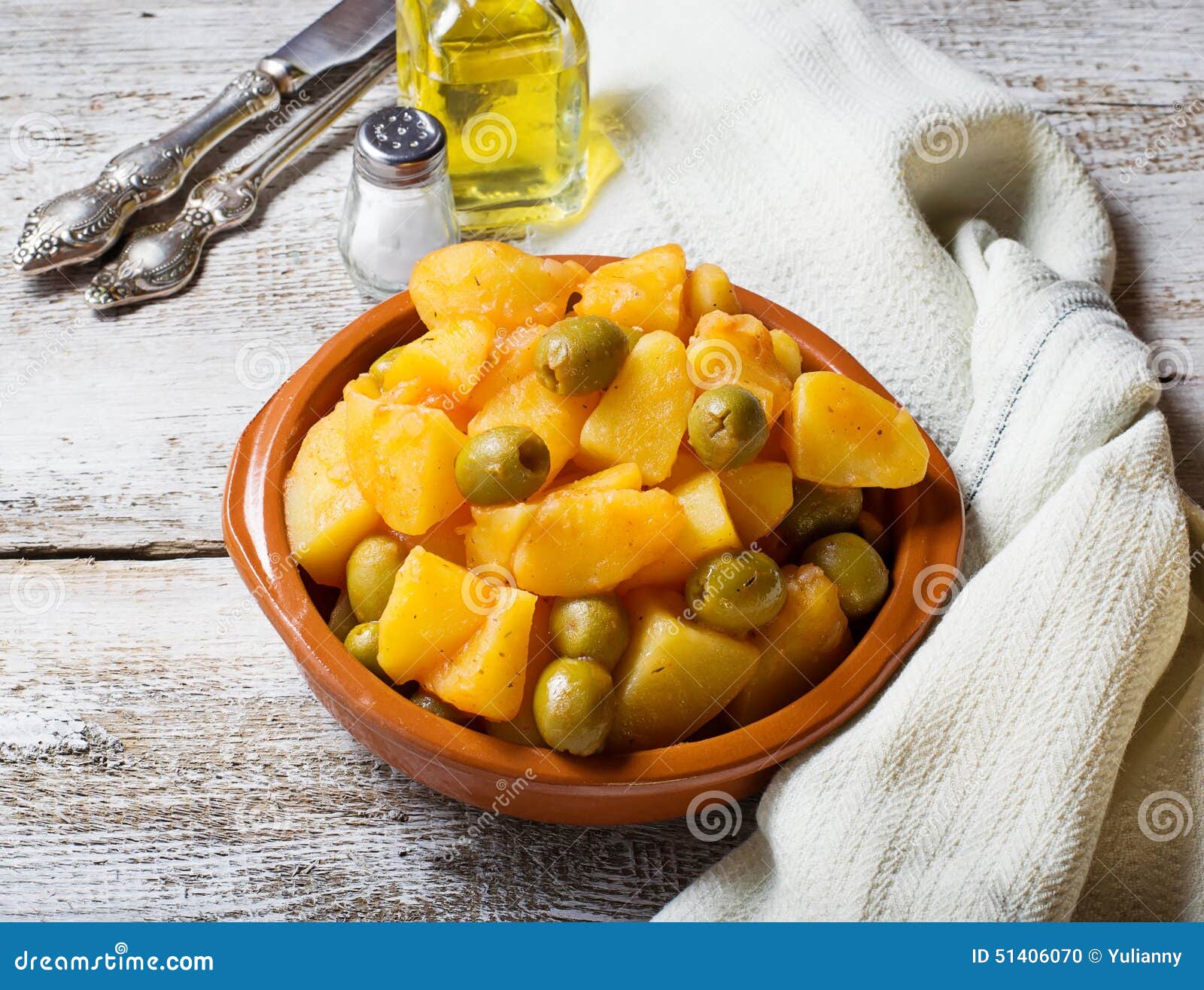 Stewed Potatoes with Olives and Tomato Sauce Stock Photo Image of homemade, tagine 51406070
