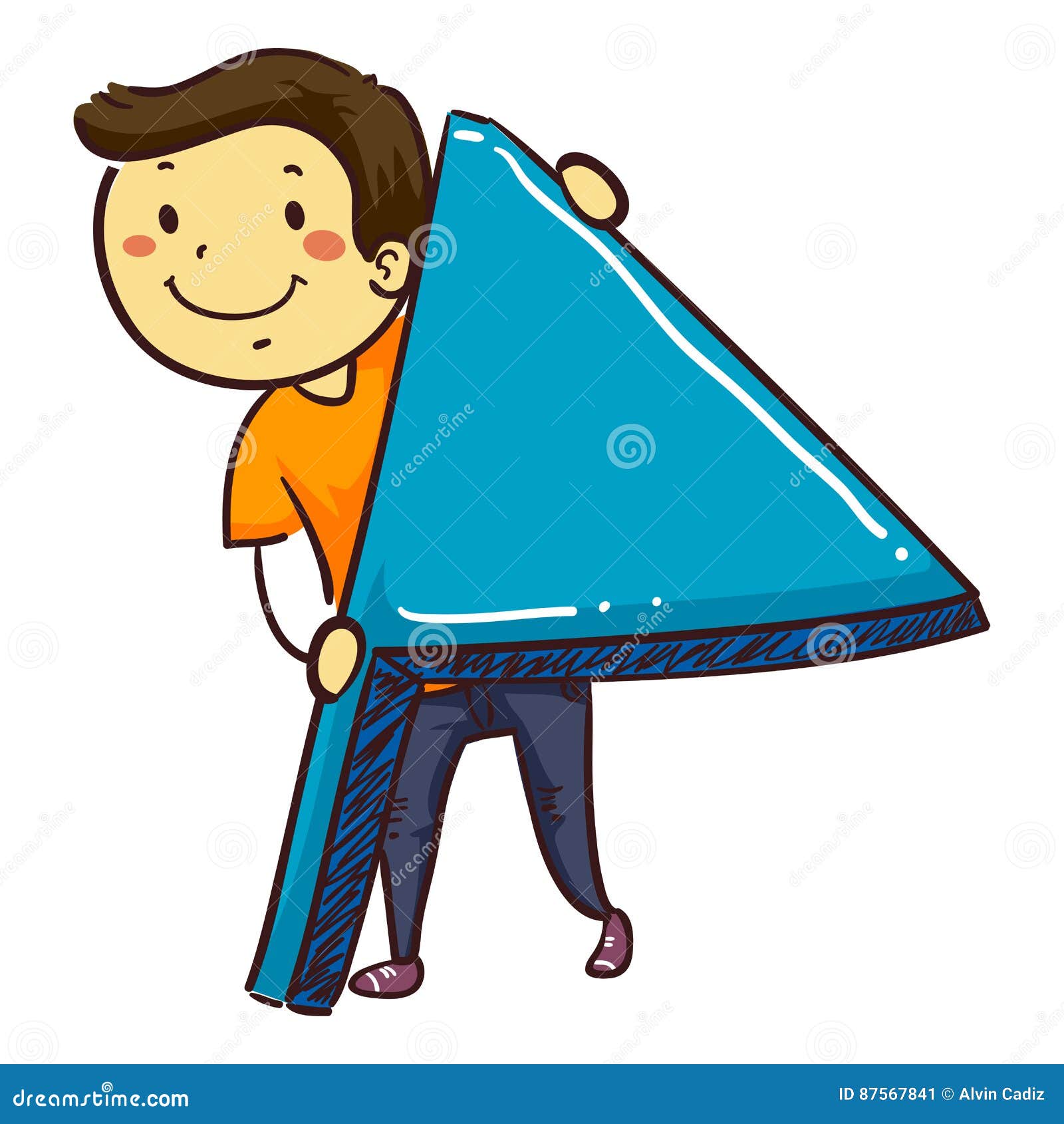 Stick Boy Holding a Blue Flag Stock Vector - Illustration of navigation,  camp: 87567841