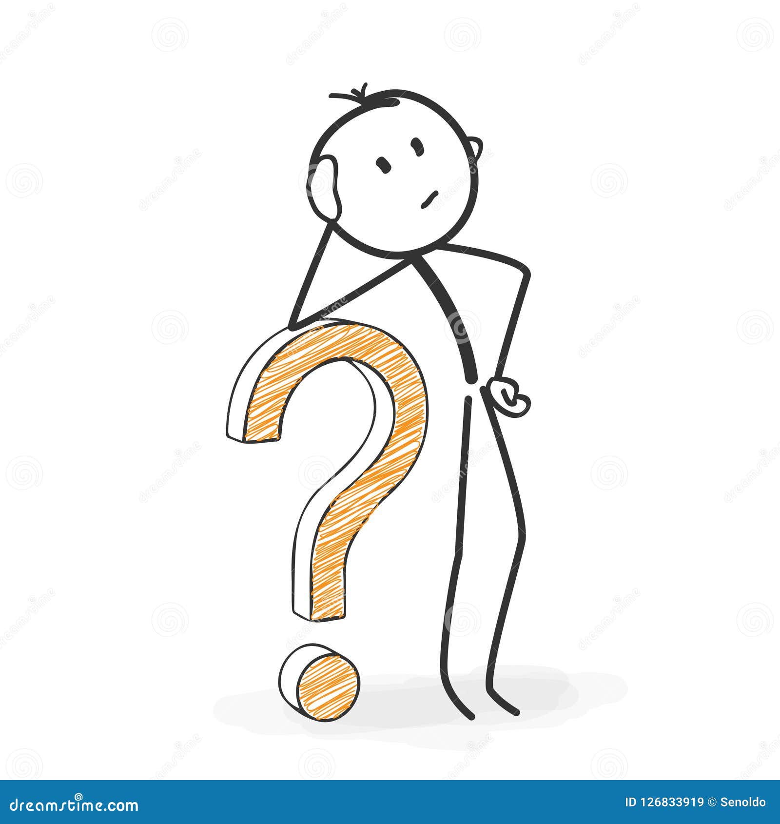 Stickman Question Mark Thinking  Great PowerPoint ClipArt for  Presentations 