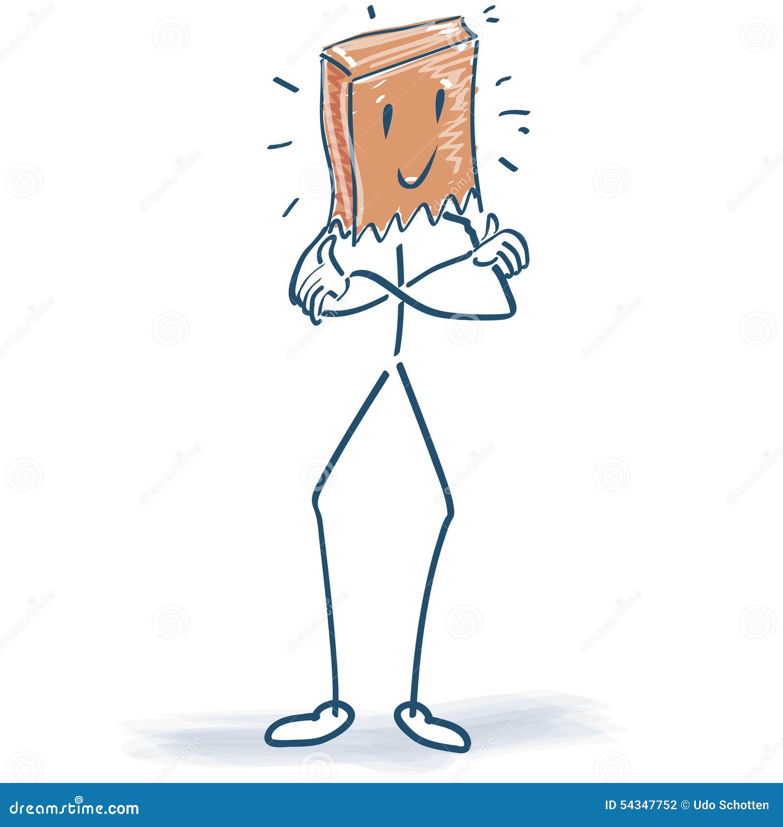 Stick Figure with Bag Over Head Stock Vector Illustration of ideas