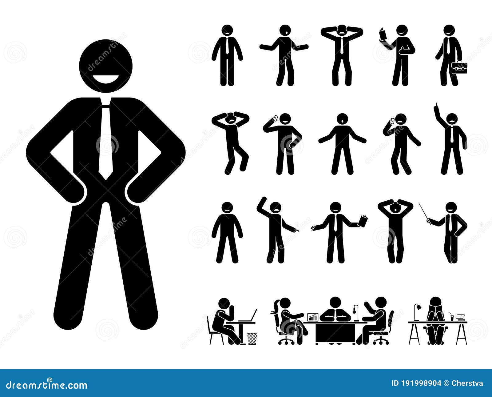 Stickman Stick Figure Pointing Showing Presenting Stock Vector