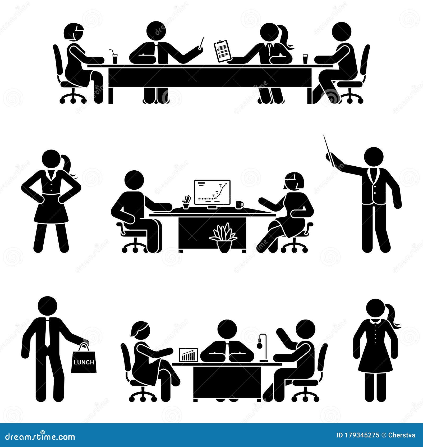 staff meeting clipart black and white