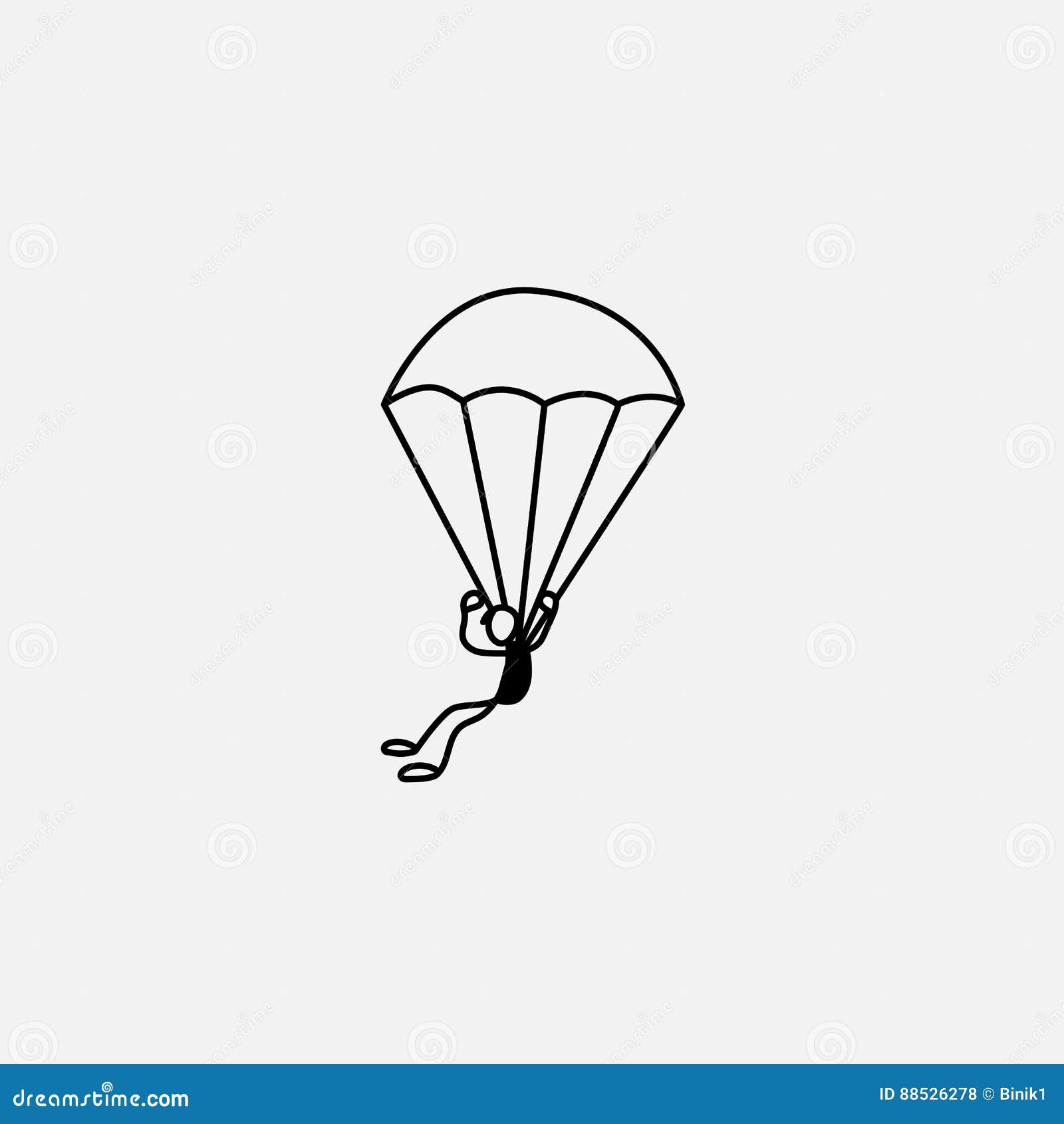 Stick figure parachutist stock vector. Illustration of logo 88526278