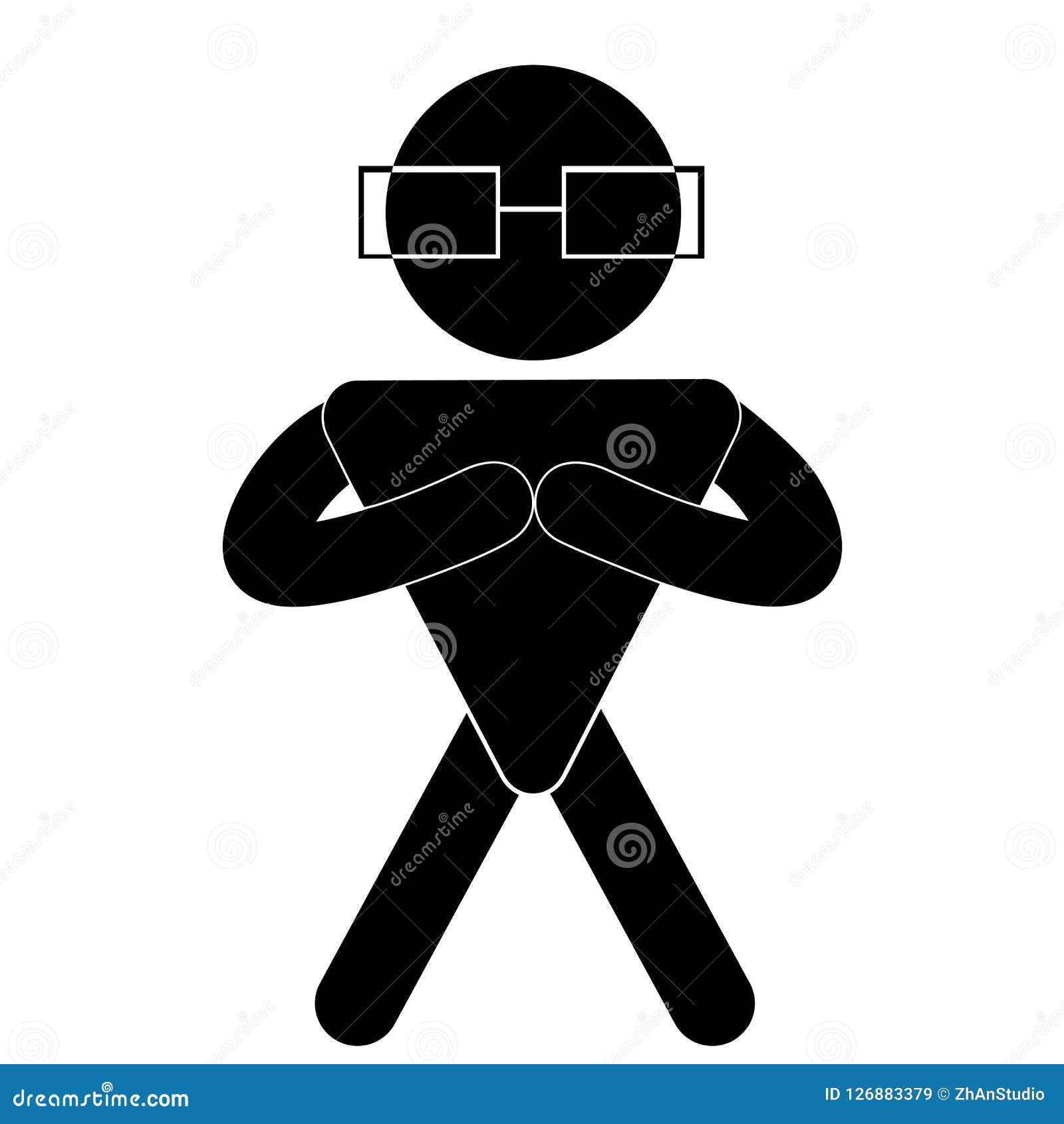 Stickman on white backdrop Stock Illustration