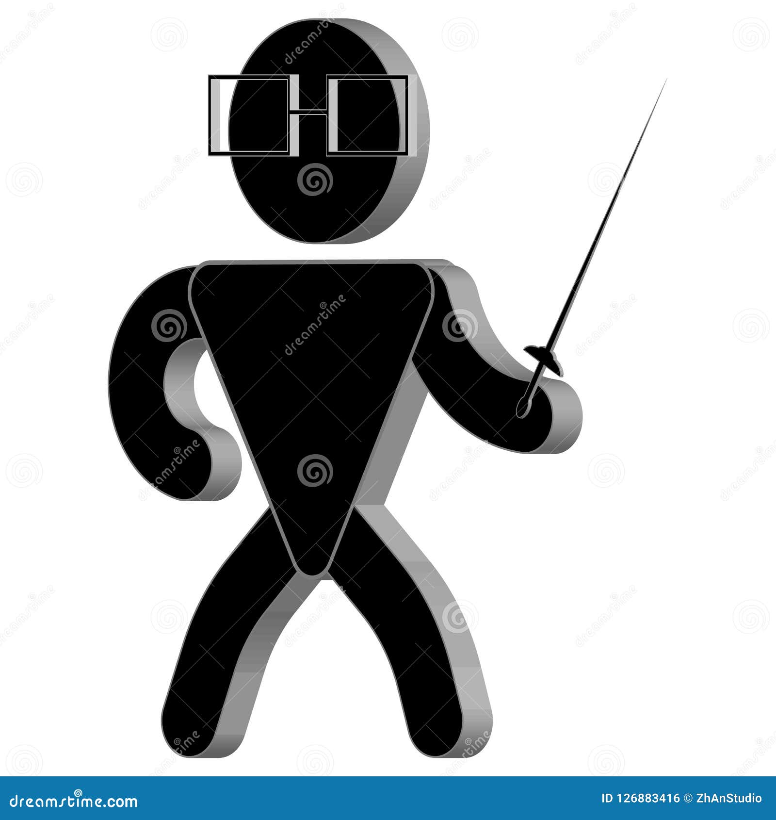 Stickman on white backdrop Stock Illustration