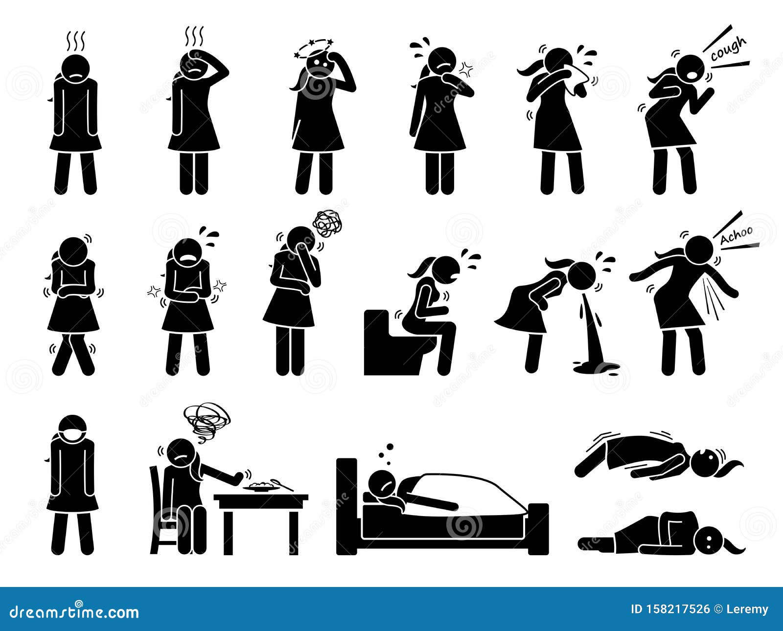 Stick Figure Sick Stock Illustrations 877 Stick Figure Sick Stock