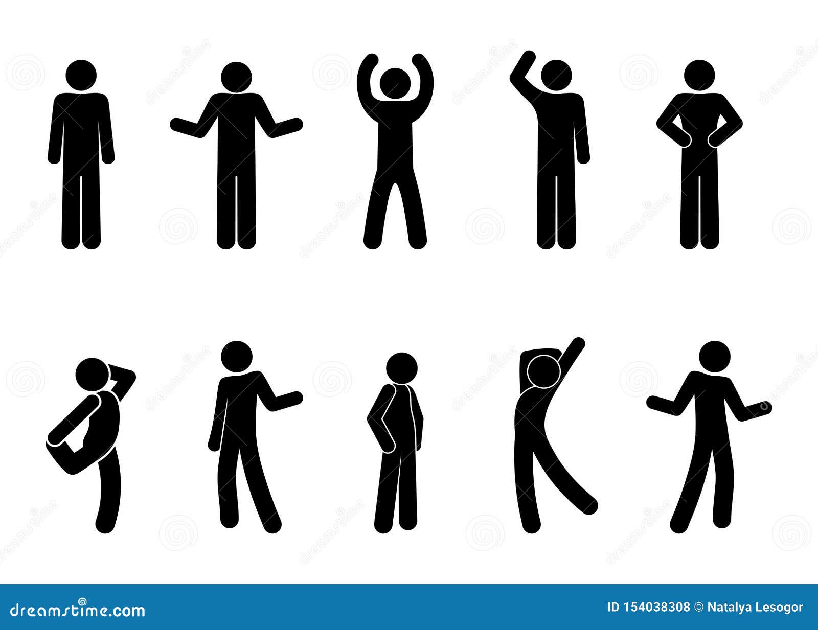 Stick Figure Stickman Stick Man People Person Poses Postures 