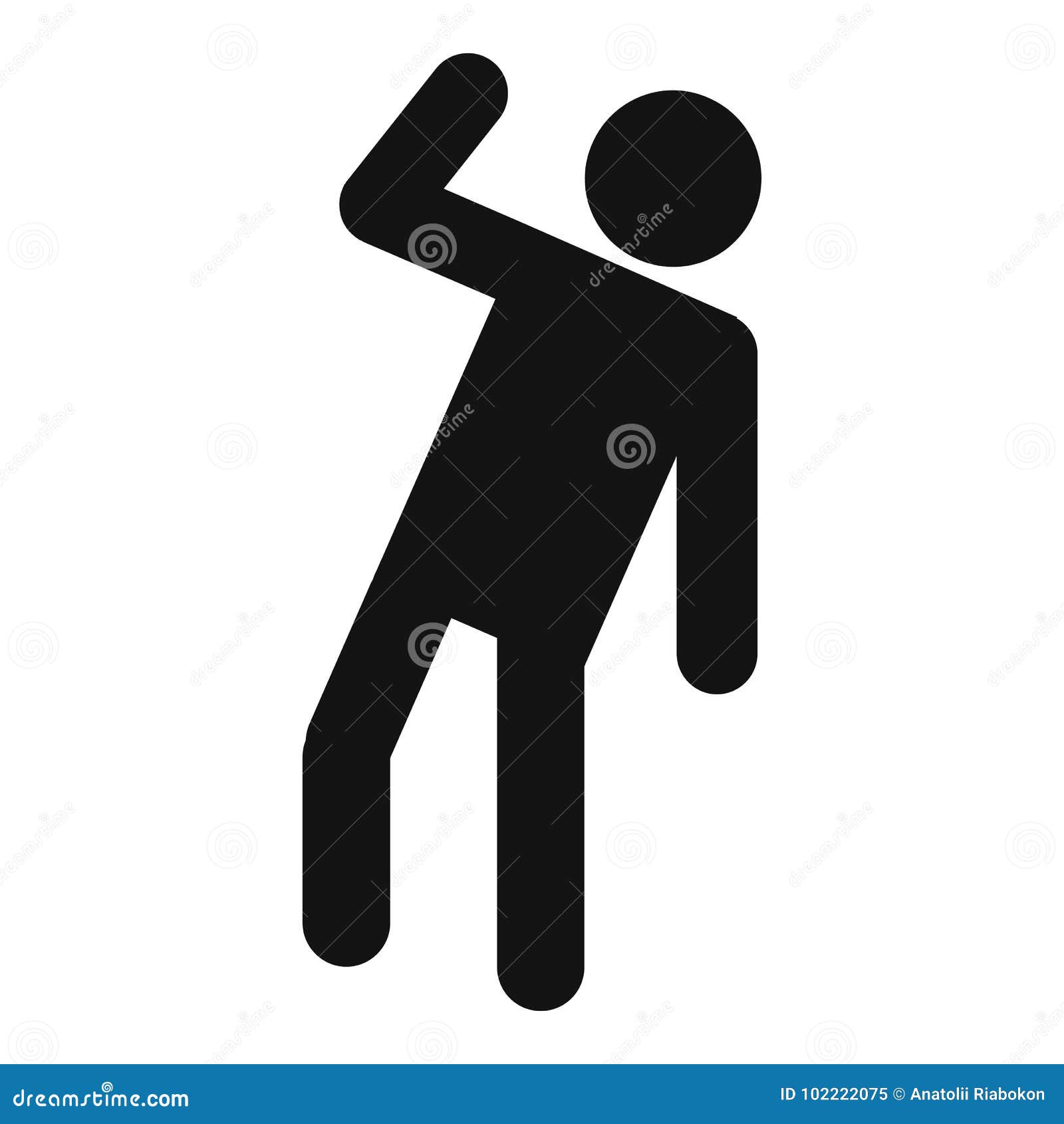Stick figure stickman icon red Royalty Free Vector Image