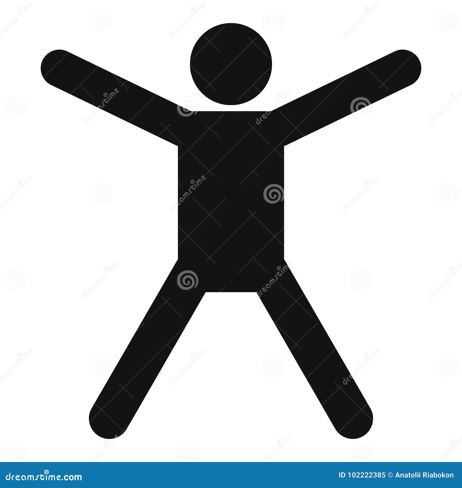 Stick figure stickman icon red Royalty Free Vector Image