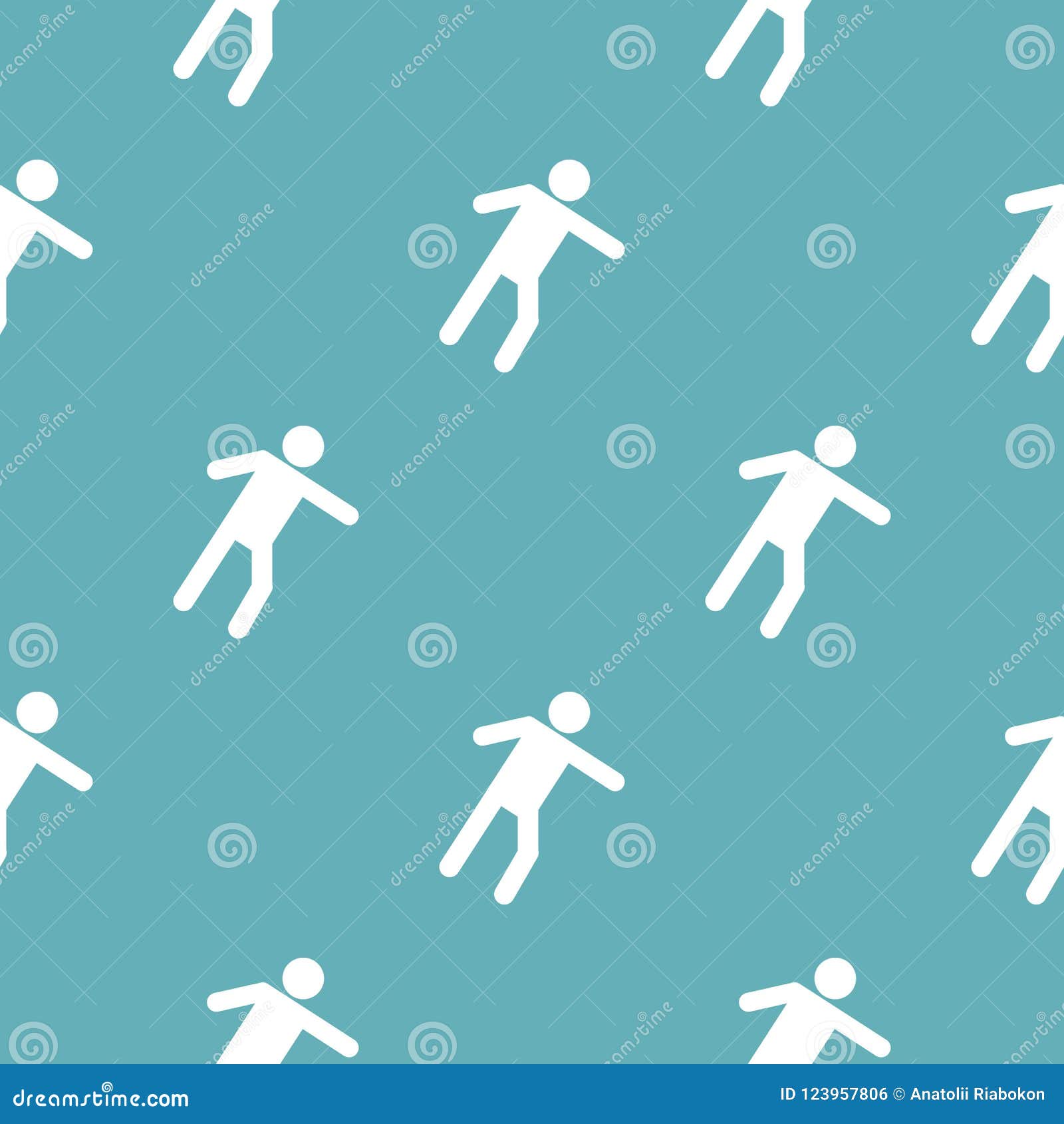 Stick Figure Stickman Pattern Seamless Stock Illustration