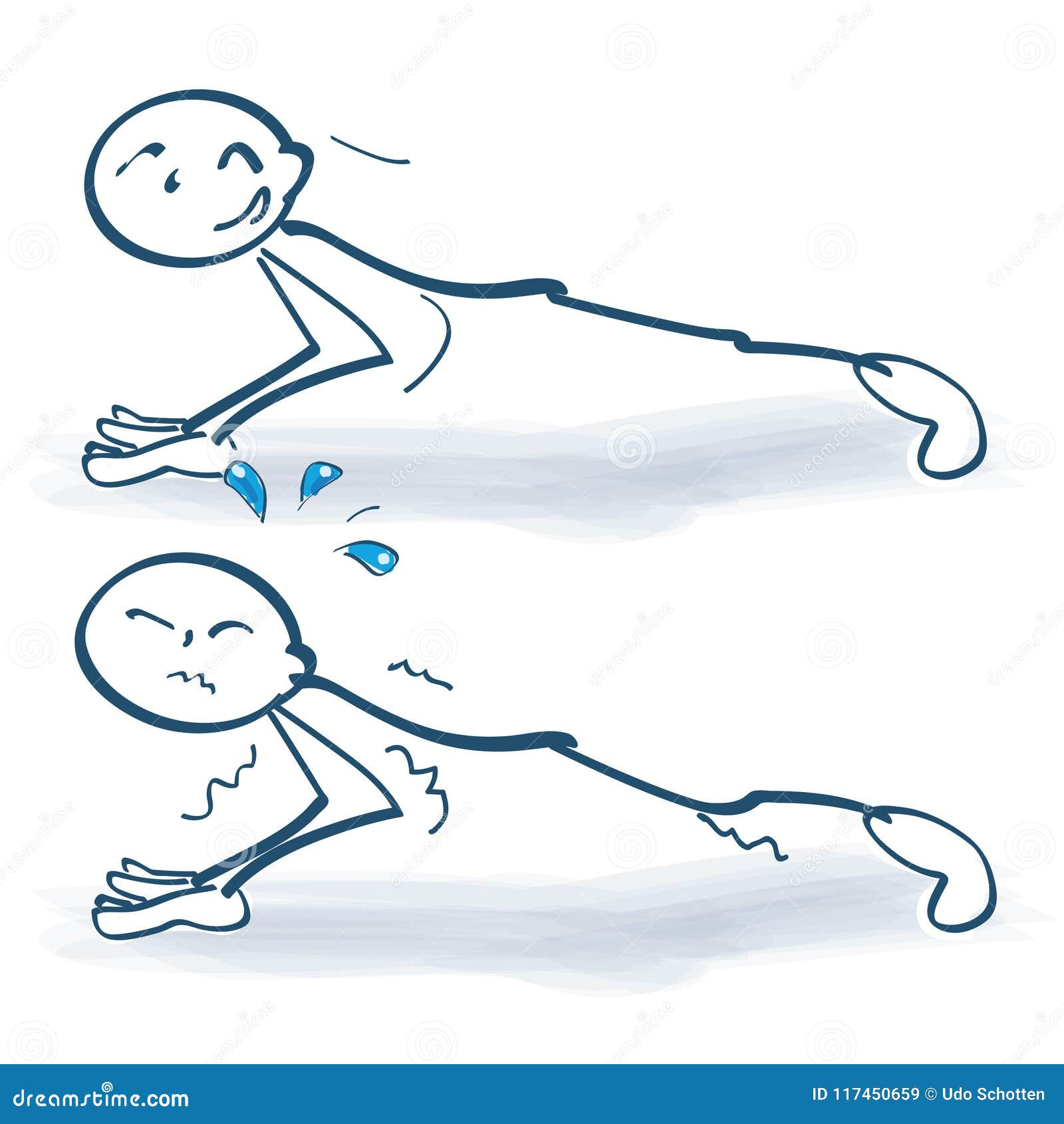 stick figures are doing pushups