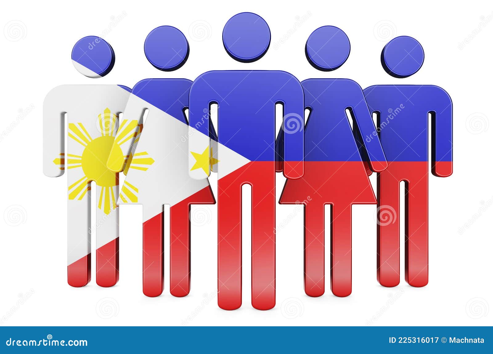 Stick Figures with Filipino Flag. Social Community and Citizens of  Philippines, 3D Rendering Stock Illustration - Illustration of demographic,  birth: 225316017