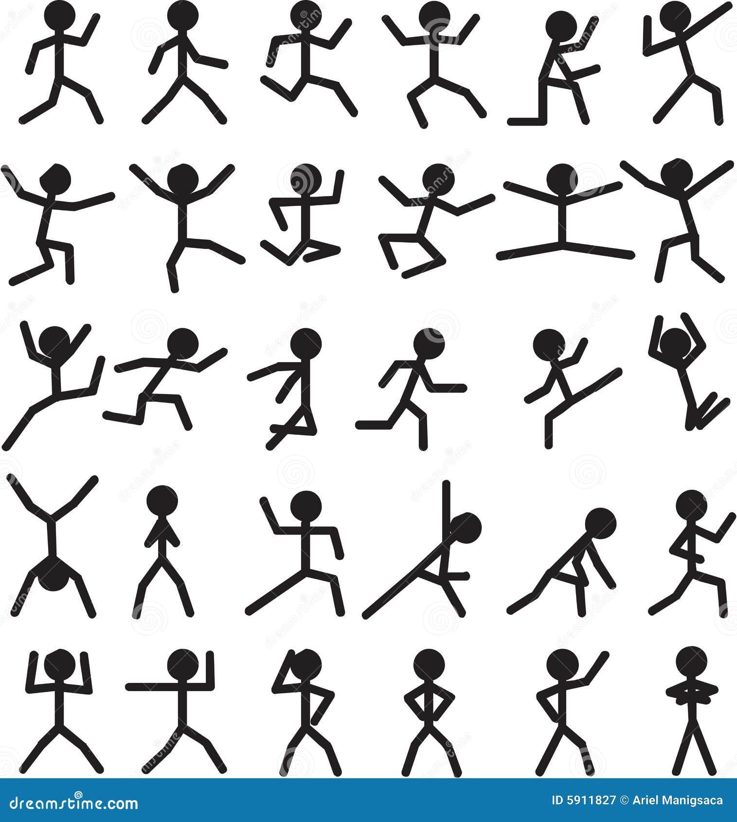 Stick Man Figures Stock Vector Illustration Of Running 5911827