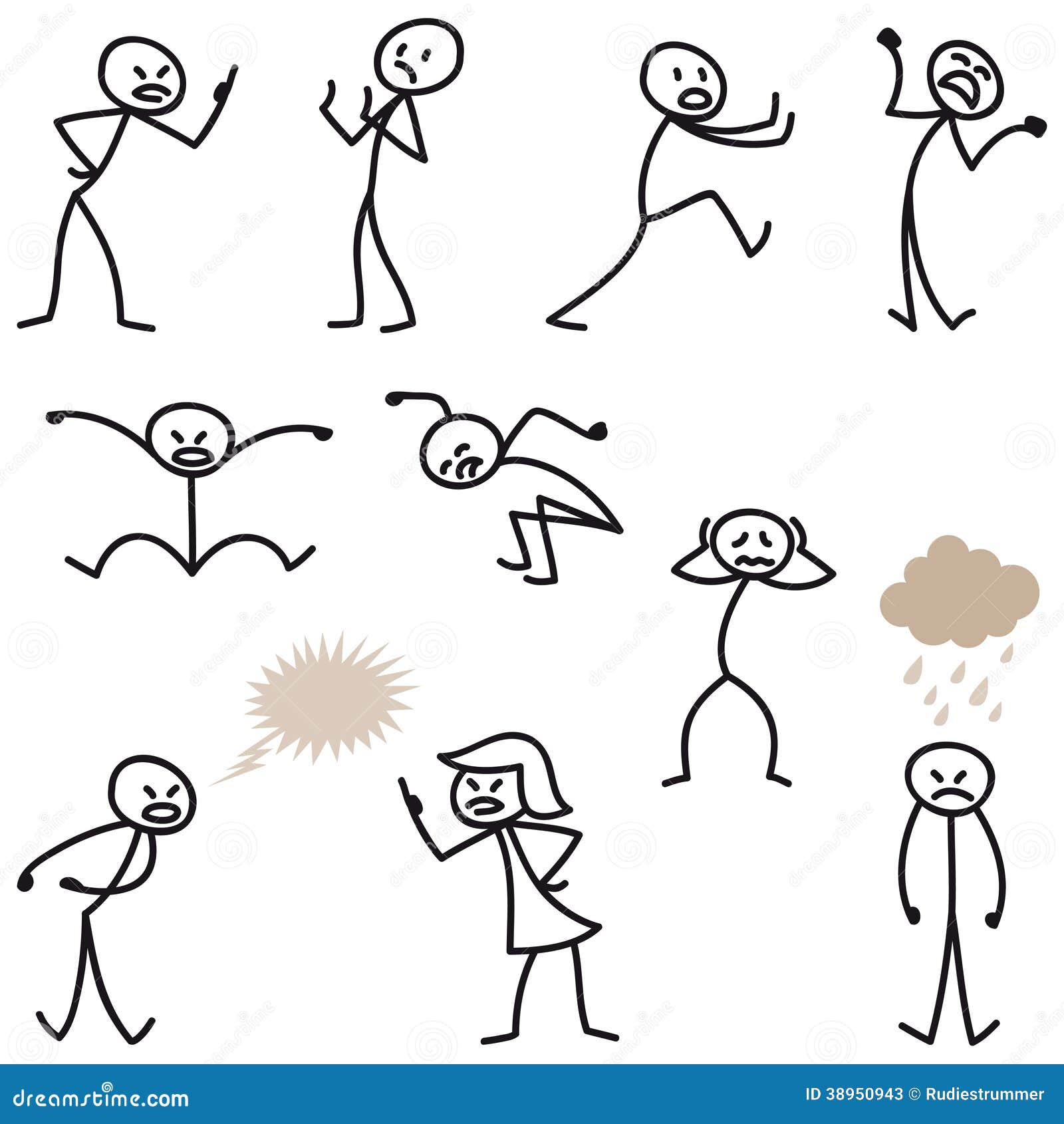 Stick Man Stick Figures Angry Bad-tempered Upset Stock Vector -  Illustration of grumpy, stickman: 38950943