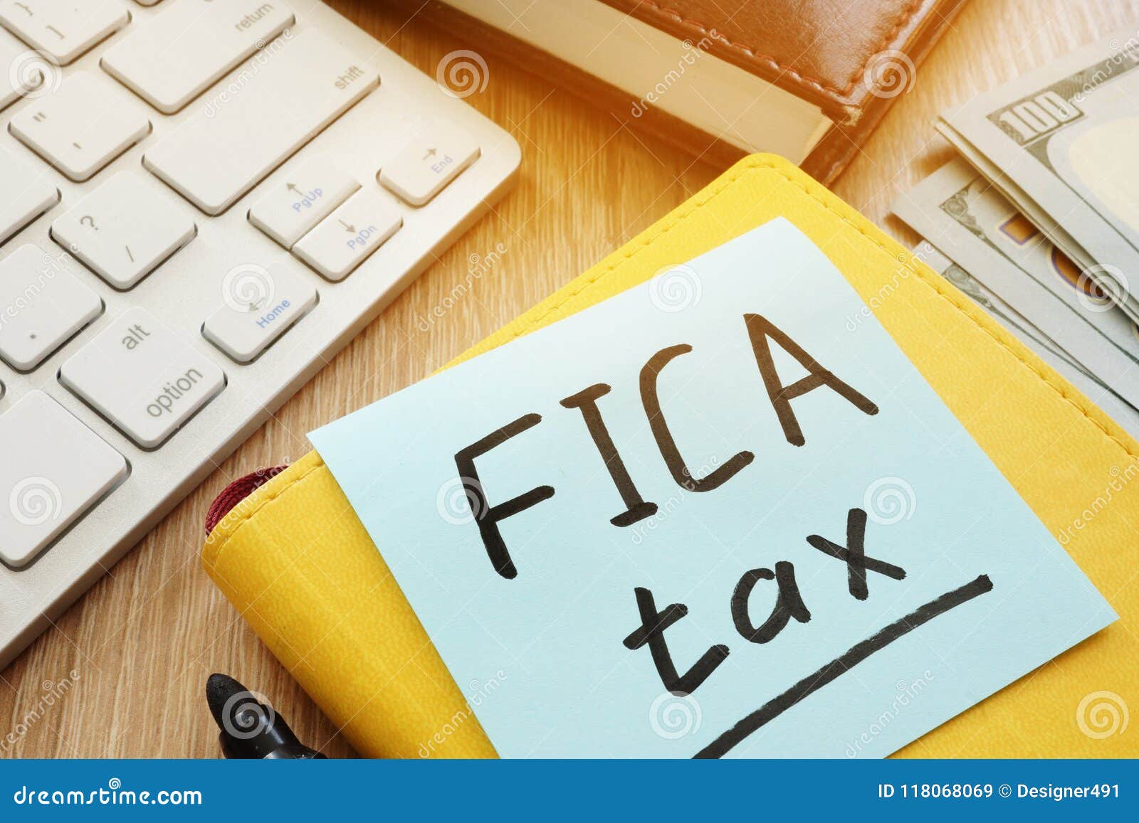 stick with words fica tax and keyboard.
