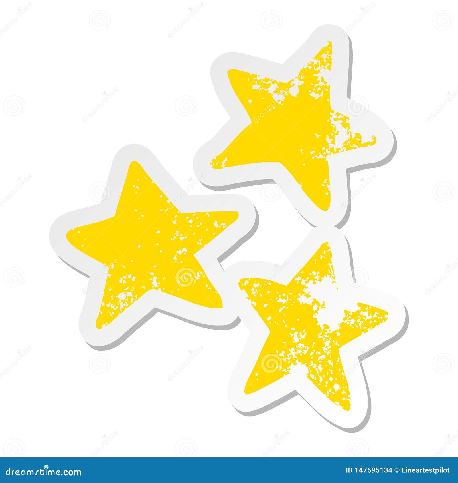 Sticker Angustiado De Estrellas De Caricatura Ilustración del Vector -  Ilustración de realista, apenado: 147695134