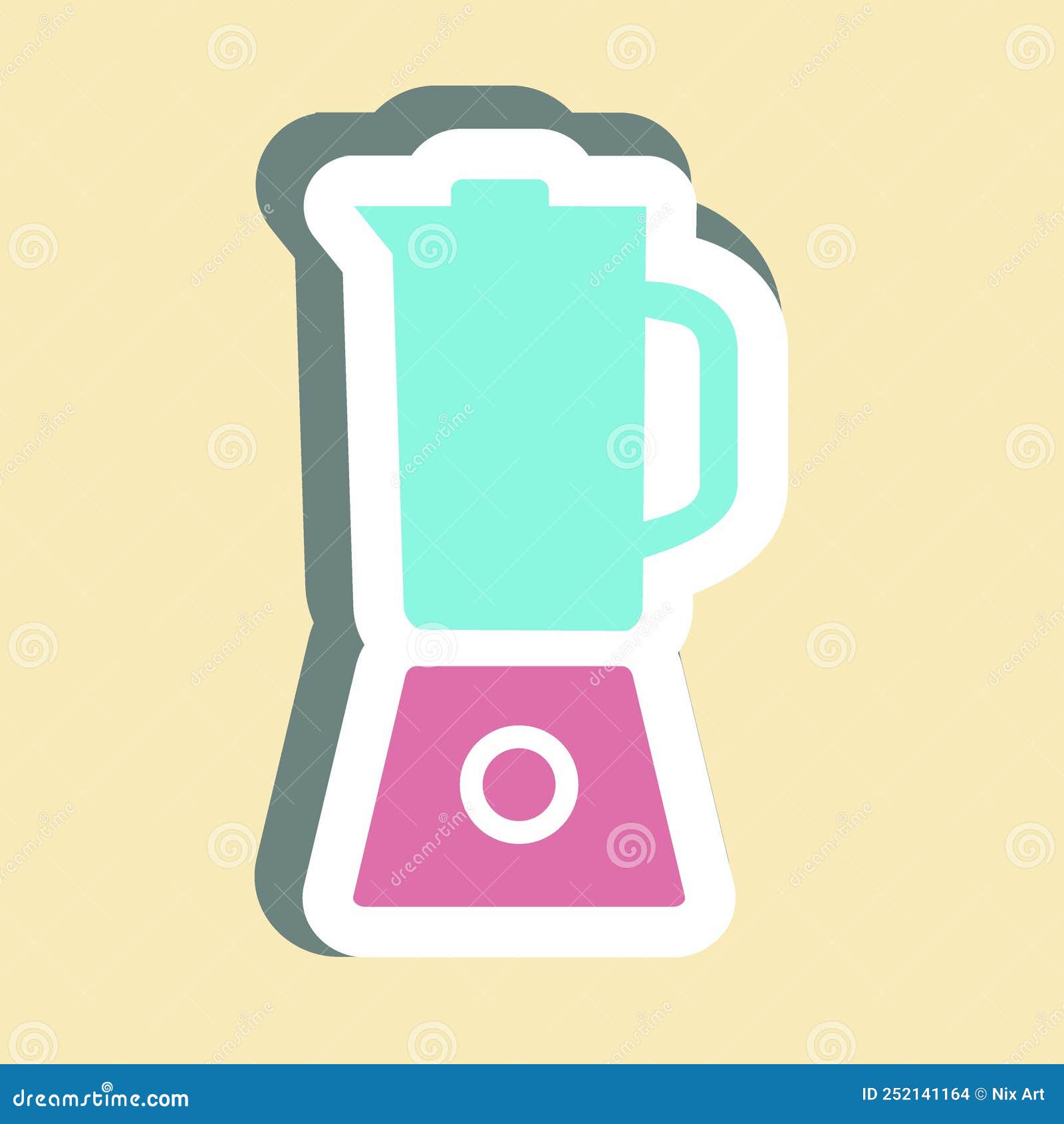Sticker Blender Simple Illustration,Editable Stroke Stock