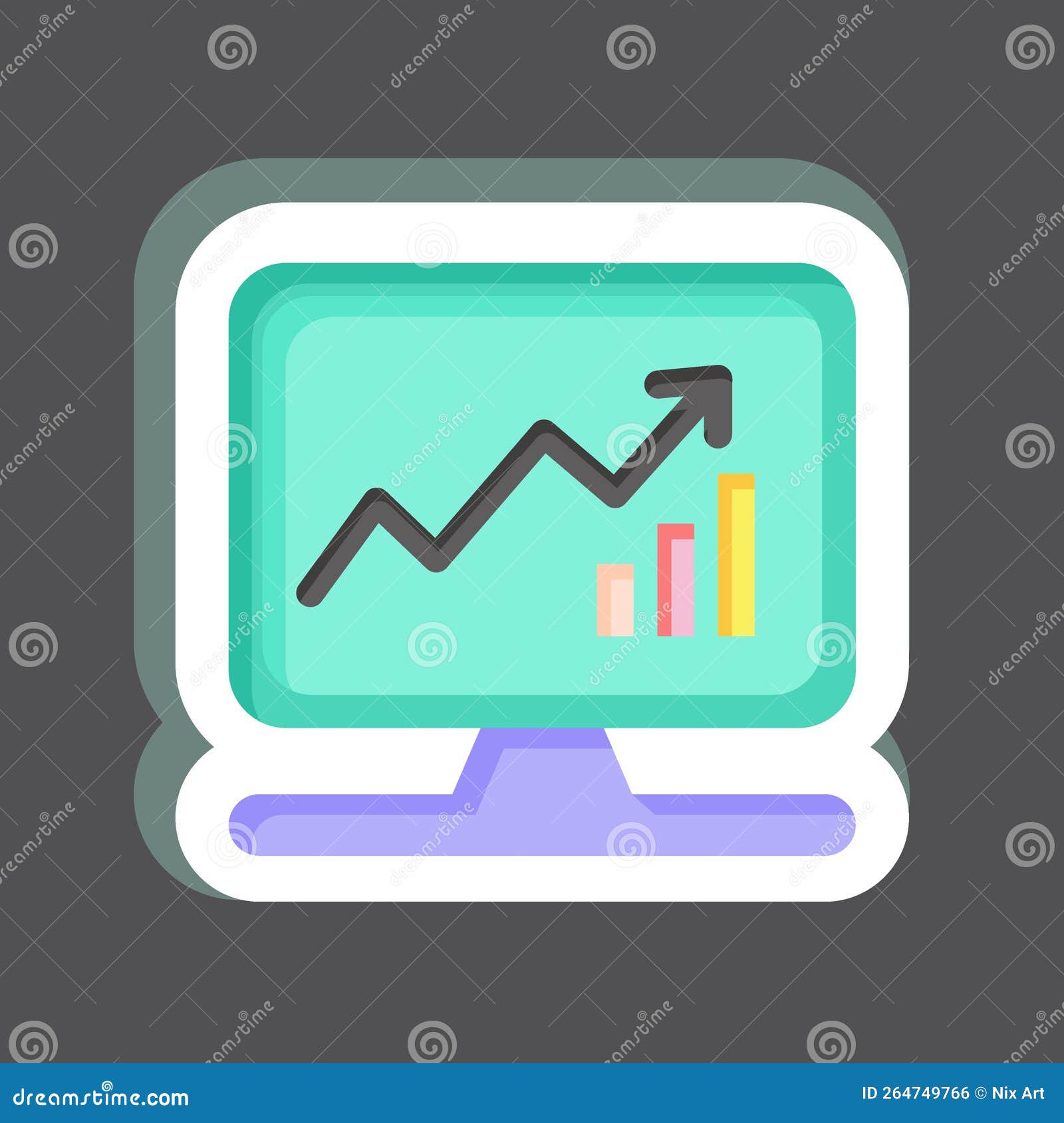 Sticker Business Analytics. Related To Machine Learning Symbol. Simple