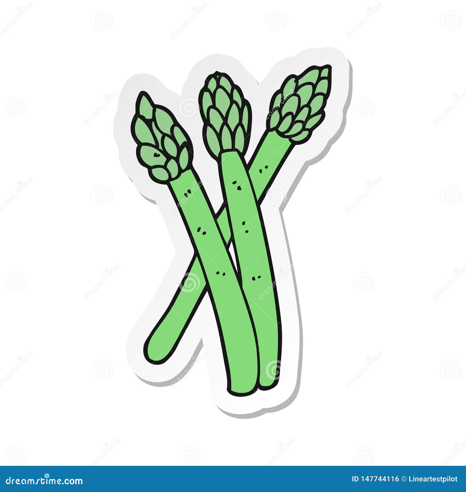 Sticker of a Cartoon Asparagus Stock Vector Illustration of