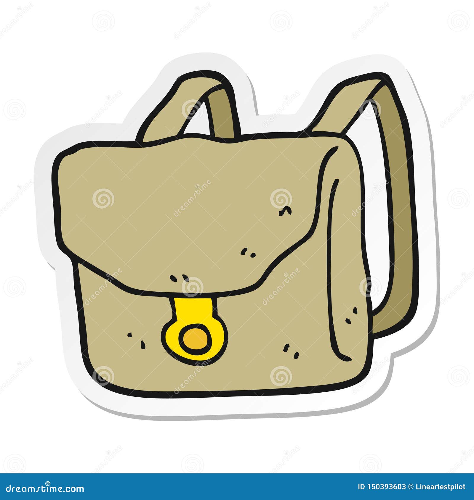 Sticker of a Cartoon Backpack Stock Vector Illustration of