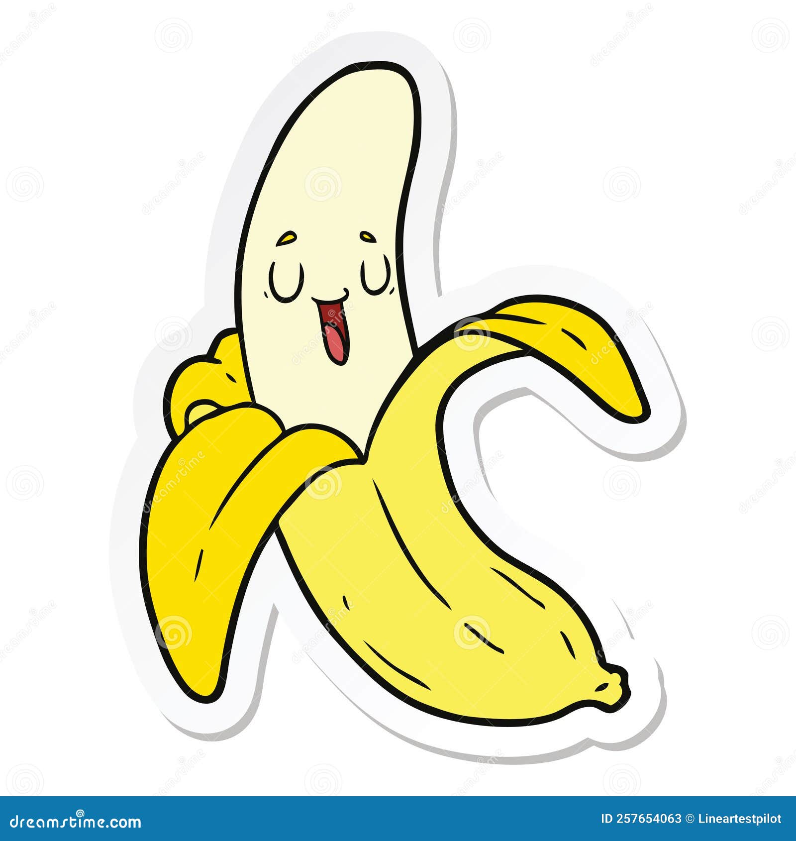 Sticker Of A Cartoon Banana Picture. Image 257654063
