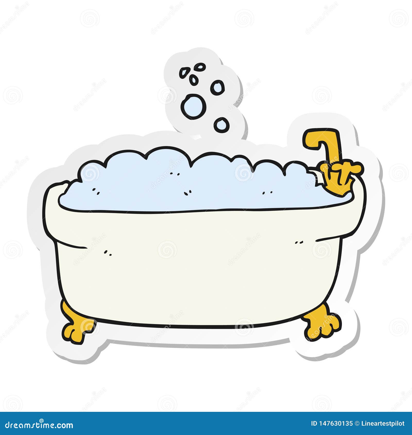 Sticker of a Cartoon Bathtub Stock Vector - Illustration of artwork