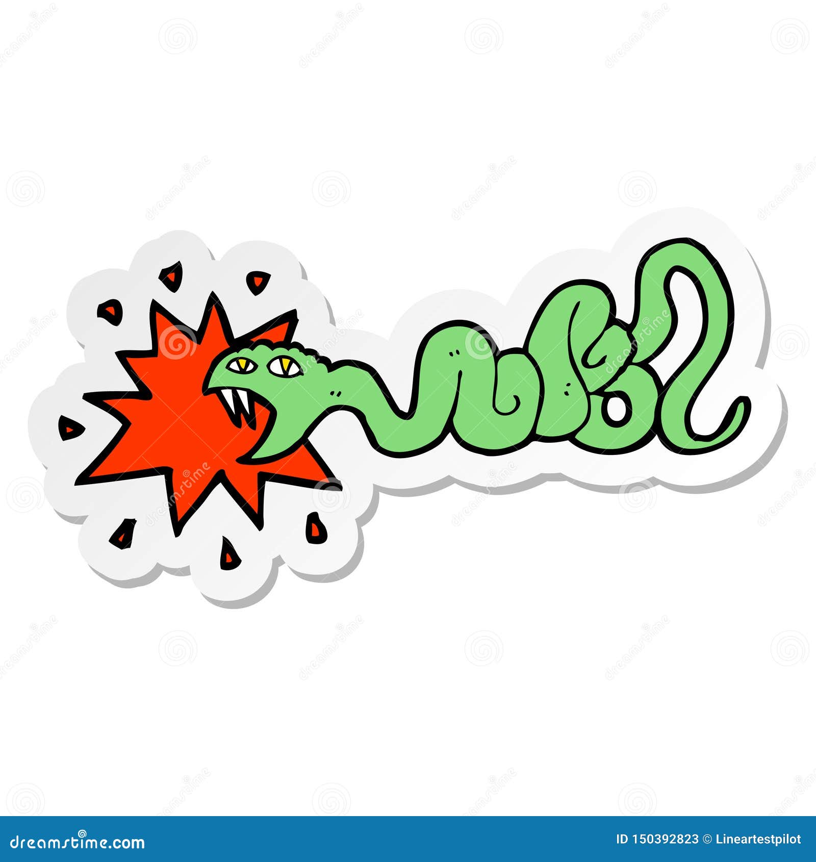 Cartoon Biting Snake Stock Image | CartoonDealer.com #52968277